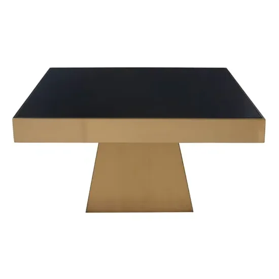 Carolex Square Coffee Table - Gold, Tempered Glass