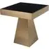 Carolex Square Side Table - Gold, Tempered Glass