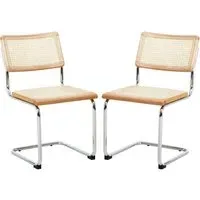 Carolina Oak Wooden Dining Chair In Pair - Grey Wash, Elm Wood