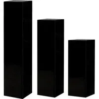 Carolina Set of 3 Decorative Pillars - Black, Fiberglass