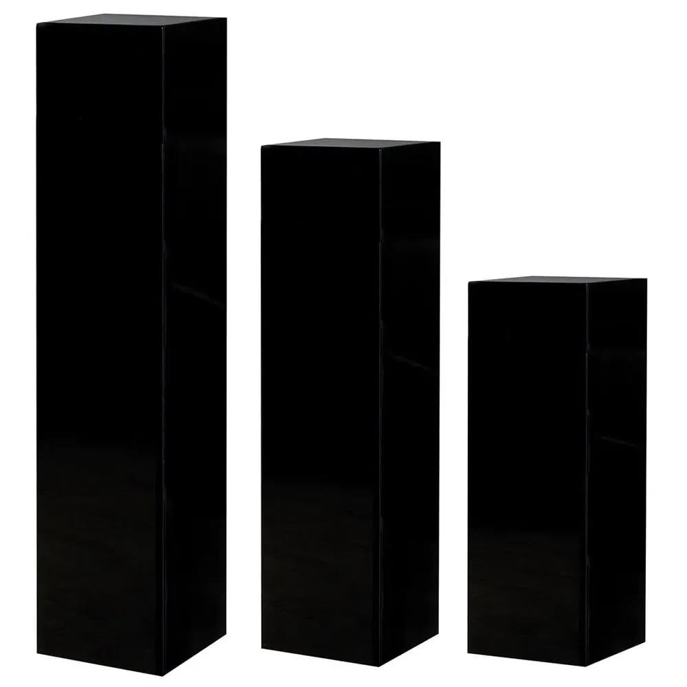 Carolina Set of 3 Decorative Pillars - Black, Fiberglass