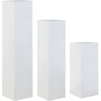 Carolina Set of 3 Decorative Pillars - White, Fiberglass