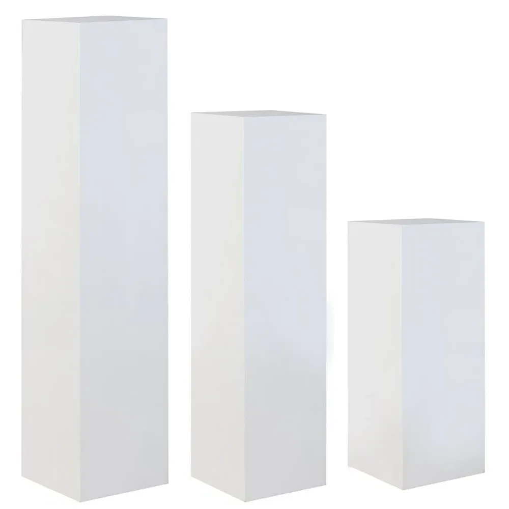 Carolina Set of 3 Decorative Pillars - White, Fiberglass