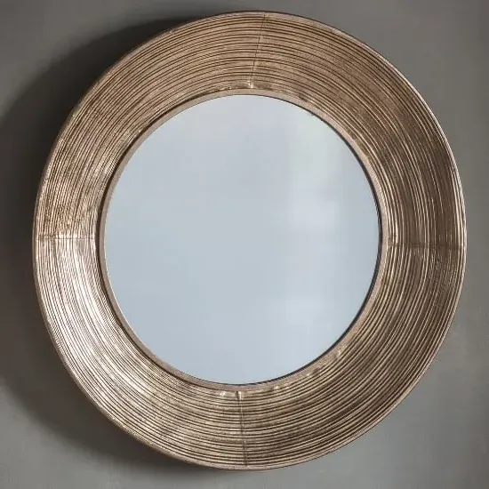 Caroline Round Wall Mirror - Gold image