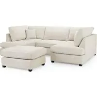 Caronia U-Shaped Corner Sofa - Beige, Fabric