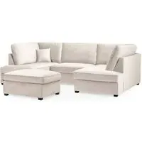 Caronia U-Shaped Corner Sofa - Beige, Plush Velvet
