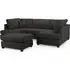 Caronia U-Shaped Corner Sofa - Black, Fabric