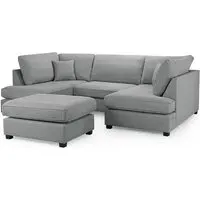 Caronia U-Shaped Corner Sofa - Grey, Fabric