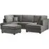 Caronia U-Shaped Corner Sofa - Grey, Plush Velvet