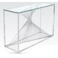 Carpi Clear Glass Console Table with Chrome Frame