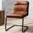 Carpi Dining Chair with Metal Frame - Brown, Leather