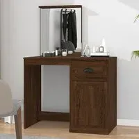 Carpi Dressing Table with Mirror - Brown, Engineered Wood