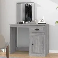 Carpi Dressing Table with Mirror - Grey, Engineered Wood