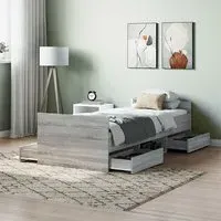 Carpi Single Bed with 4 Drawers - Grey Sonoma Oak
