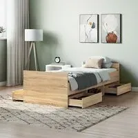 Carpi Single Bed with 4 Drawers - Sonoma Oak