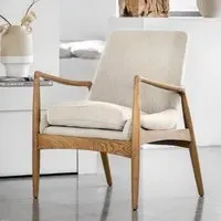 Carrara Armchair with Wooden Frame - Natural, Fabric