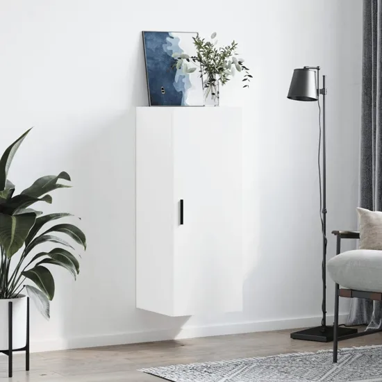 Carrara Wall Mounted Storage Cabinet - White, Engineered Wood product