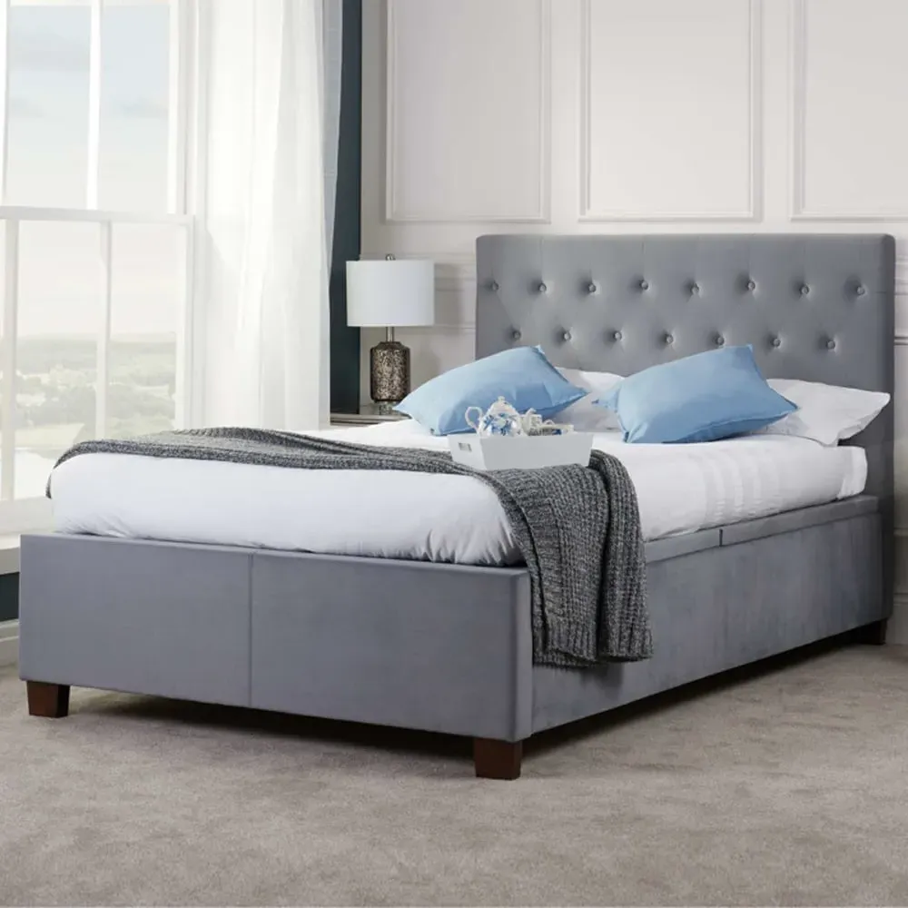 Carrboro Double Ottoman Storage Bed - Grey, Fabric image