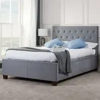 Carrboro King Size Ottoman Storage Bed - Grey, Fabric