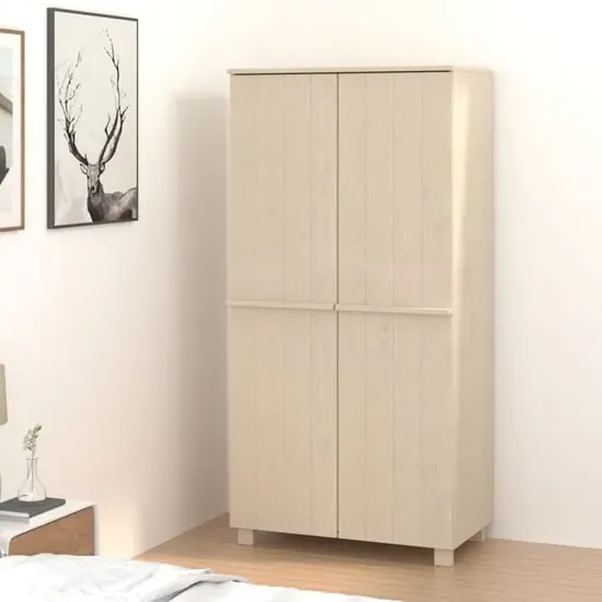 Carson 2-Door Wardrobe - Honey Brown, Pine Wood image