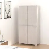 Carson 2-Door Wardrobe - White, Pine Wood