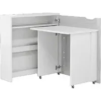 Carson 90cm Left Convertible Laptop Desk - White, High Gloss