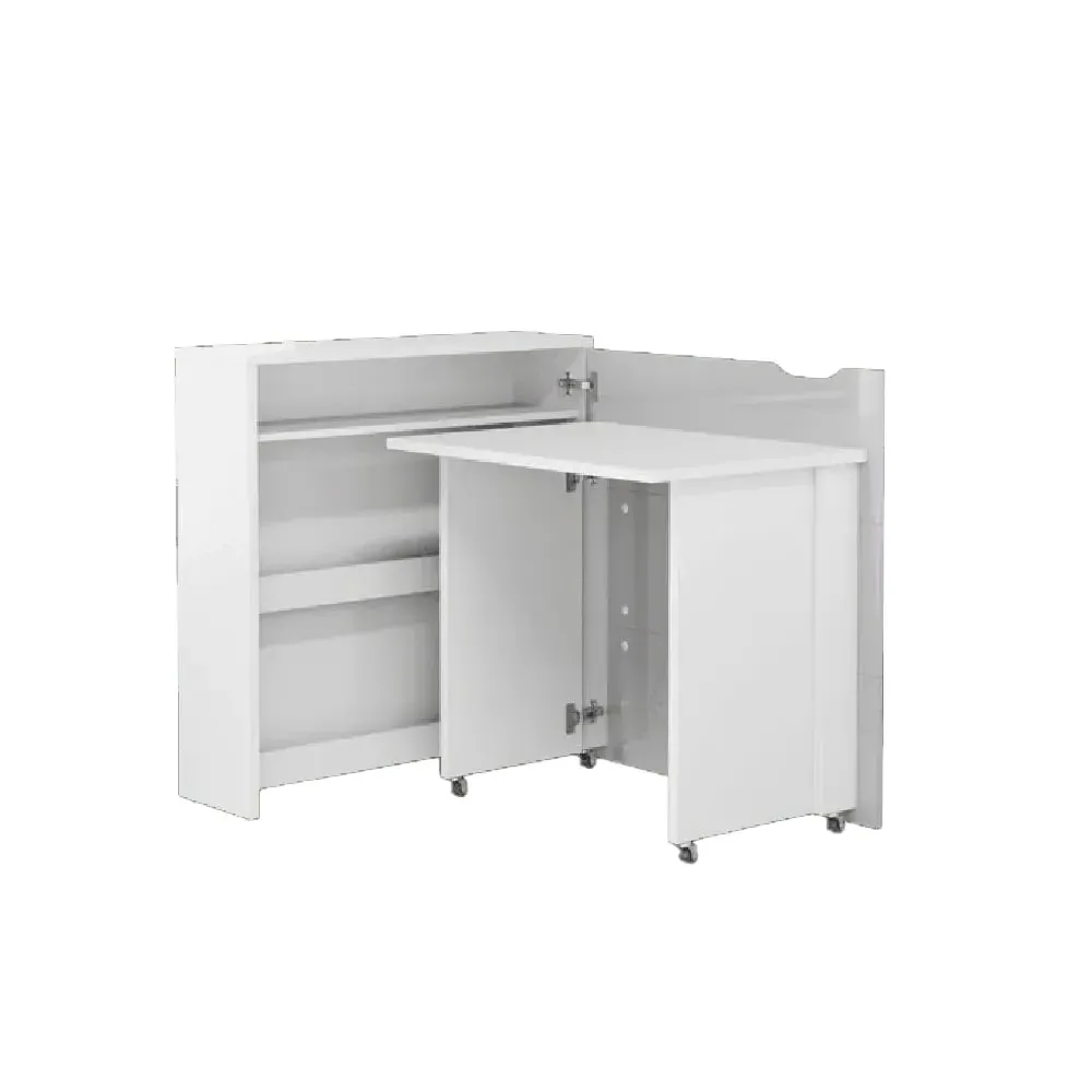 Carson 90cm Left Convertible Laptop Desk - White, High Gloss image