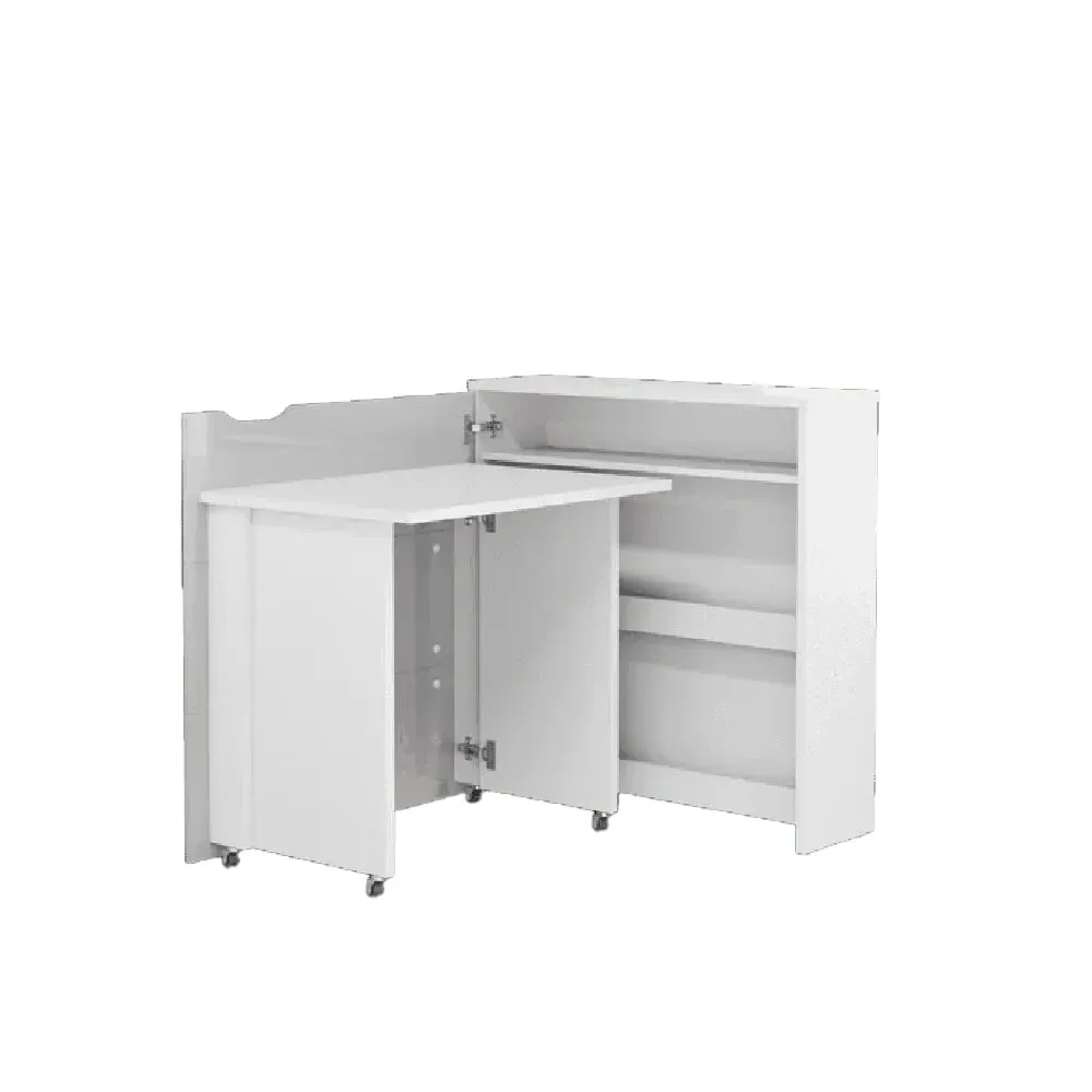 Carson 90cm Right Convertible Laptop Desk - White, High Gloss image