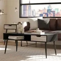 Carson Coffee Table with Drawer - Black Oak