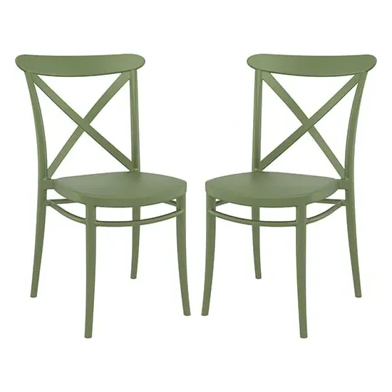 Carson Dining Chairs Pair - Green, Polypropylene