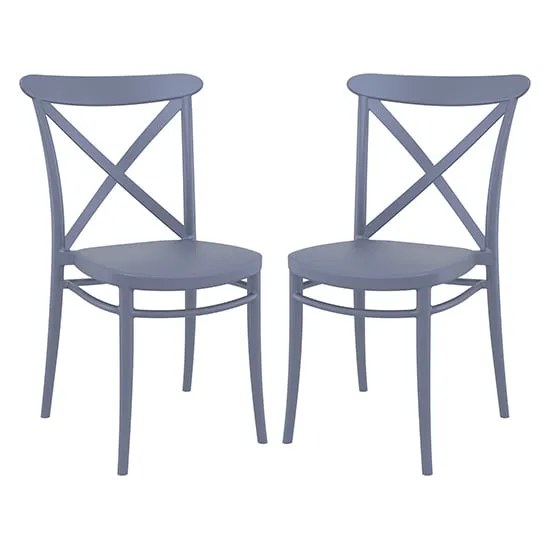 Carson Dining Chairs Pair - Grey, Polypropylene