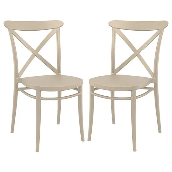 Carson Dining Chairs Pair - Taupe, Polypropylene