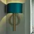 Carson Fabric Wall Light - Teal, Gold