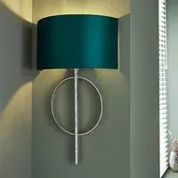 Carson Fabric Wall Light - Teal, Silver