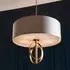 Carson Large Pendant Light - Antique Gold, Mink Fabric