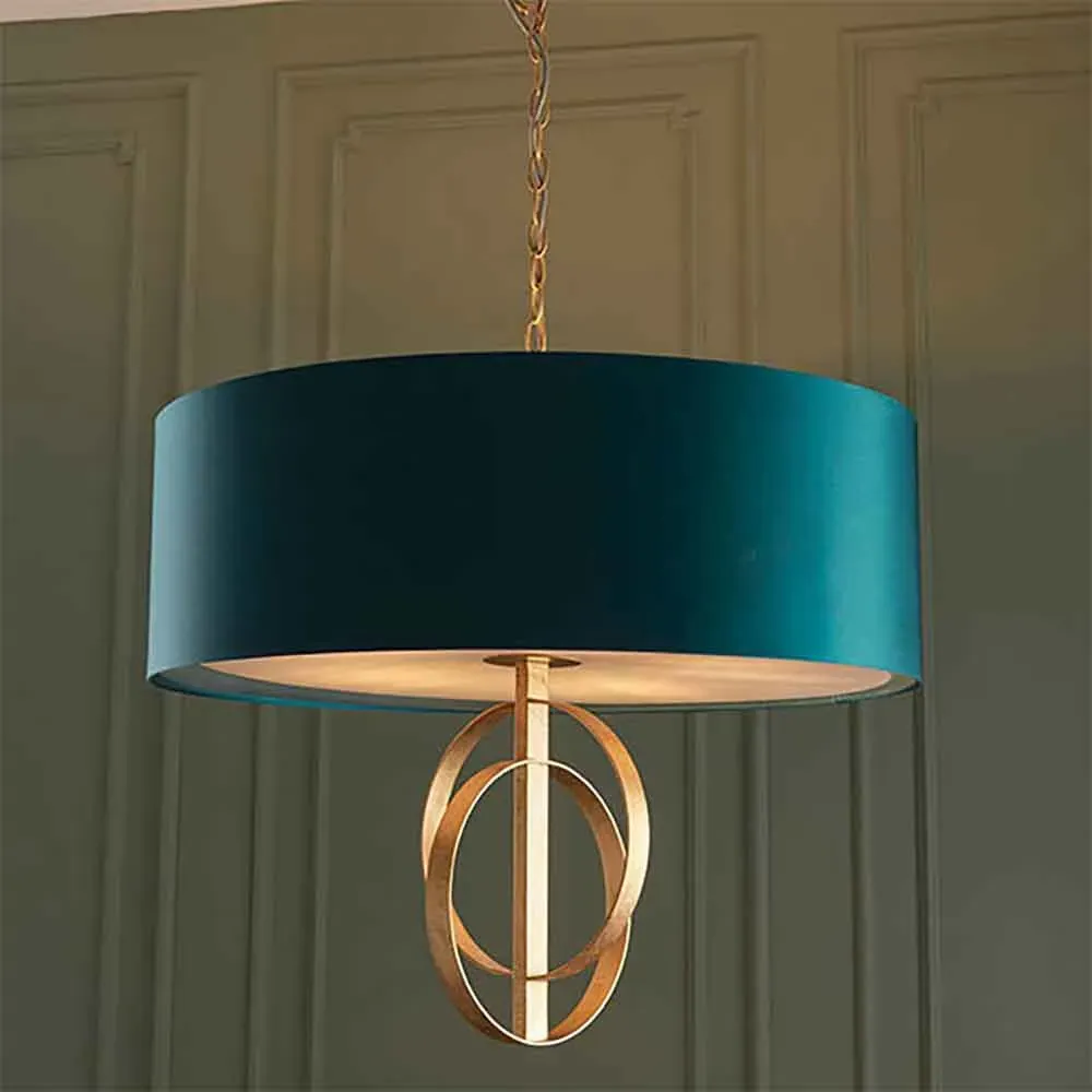 Carson Large Pendant Light - Mink, Antique Gold