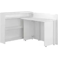 Carson Left Convertible Laptop Desk - White, High Gloss