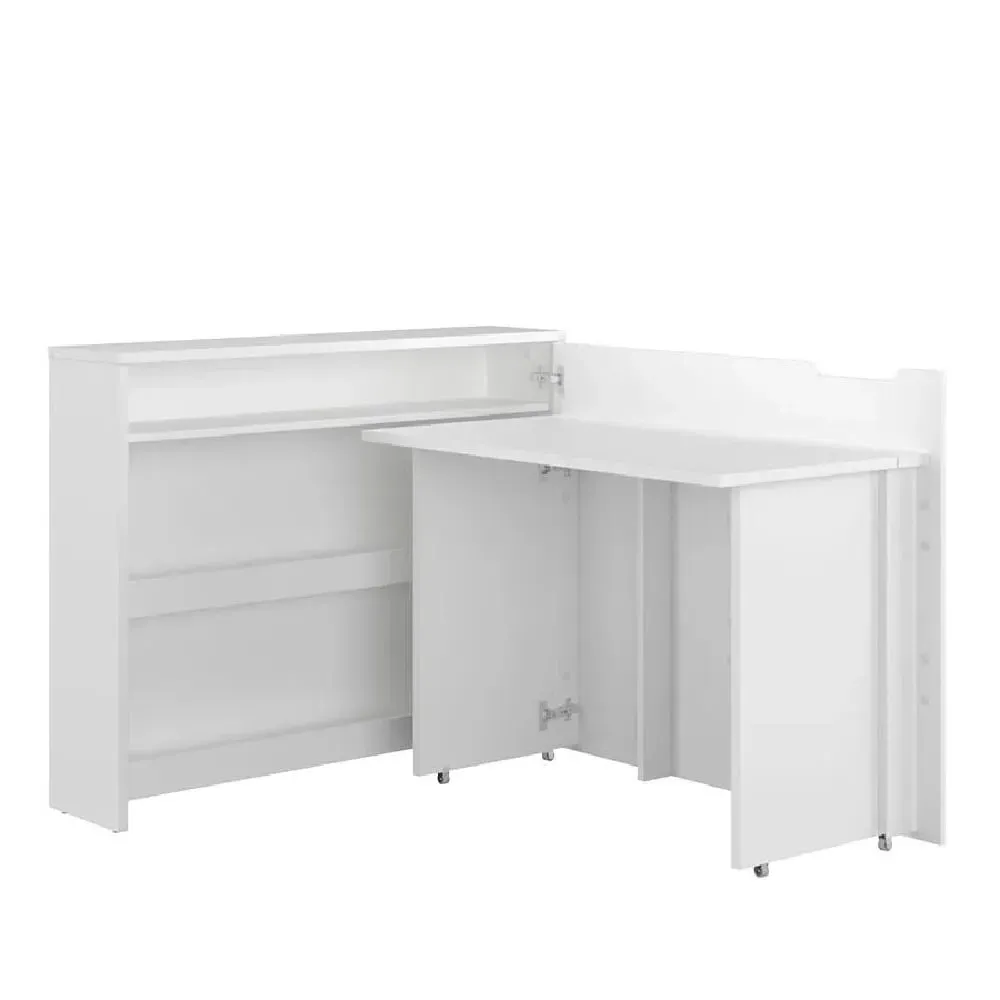 Carson Left Convertible Laptop Desk - White, High Gloss