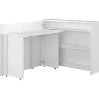 Carson Right Convertible Laptop Desk - White, High Gloss