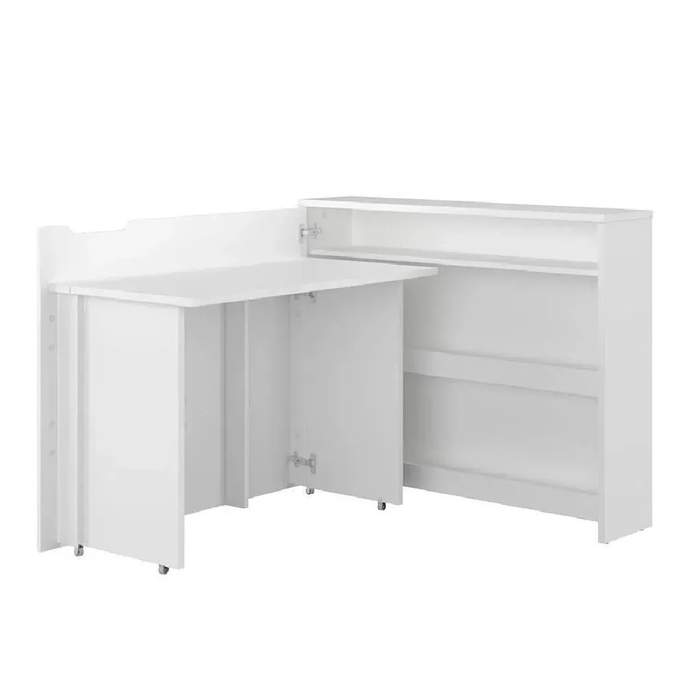 Carson Right Convertible Laptop Desk - White, High Gloss