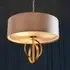 Carson Small Pendant Light - Antique Gold, Mink Fabric