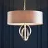 Carson Small Pendant Light - Antique Silver, Mink Fabric