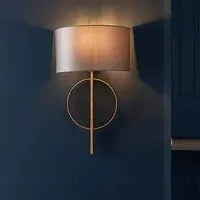 Carson Wall Light - Gold, Mink Fabric