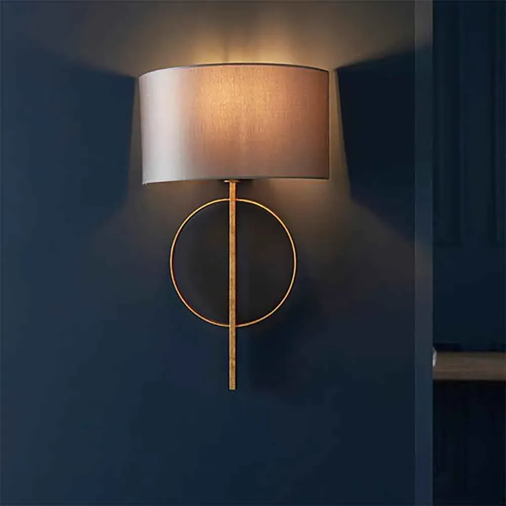 Carson Wall Light - Gold, Mink Fabric image