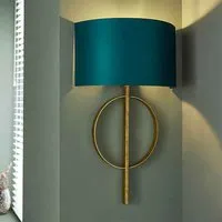 Carson Wall Light - Teal, Gold alternate view