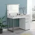 Carter Dressing Table with Mirror - White, High Gloss