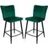 Carteret Counter Bar Stools Pair - Green, Velvet