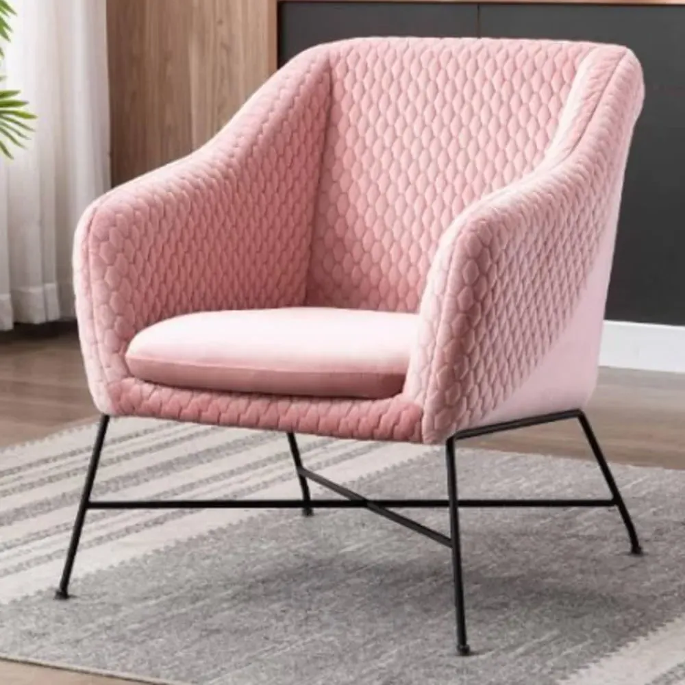 Carteret Fabric Accent Chair - Powder Pink