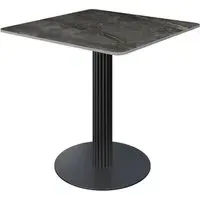 Carteret Square Dining Table with Ribbed Base - Grey, Ceramic