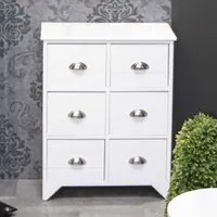 Carthage 6-Drawer Chest - White, MDF alternate view
